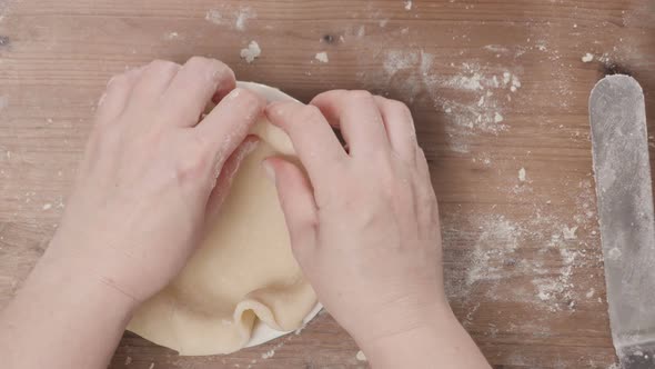 Step by step. Making pie crust from scratch to bake pumpkin pie