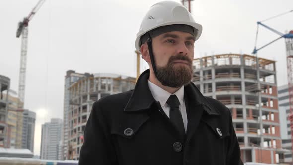 Businessman at a Construction Site