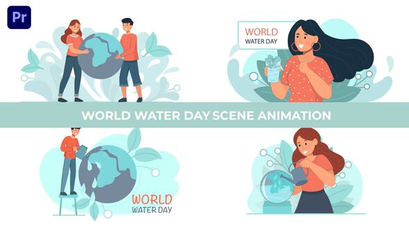 World Water Day Character Animation Scene