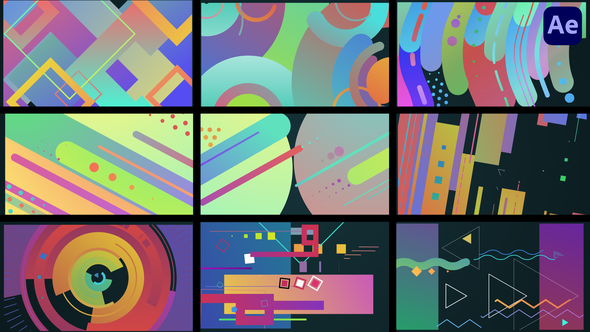 Colorful Shape Transitions #3 [After Effects] alt