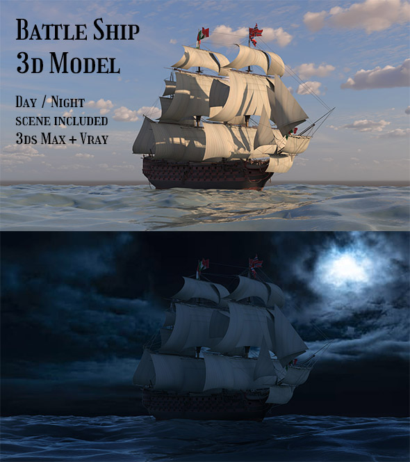 3D Battle Ship Model