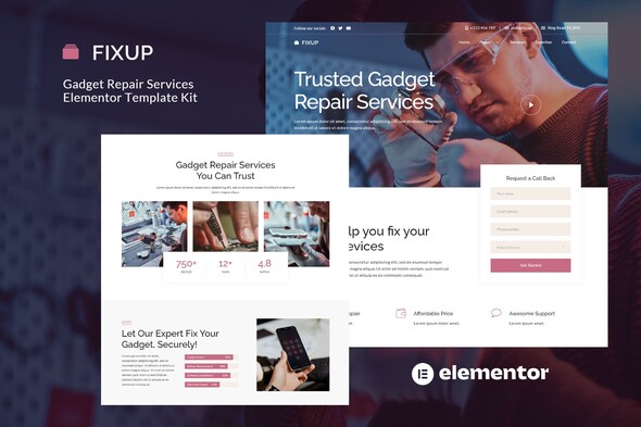 FixUp – Gadget Repair Services Elementor Template Kit – 0 Sold!