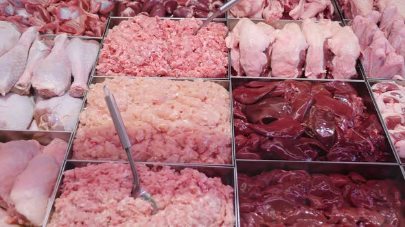 Meat on the Supermarket Counter