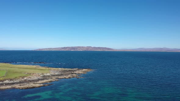 Aerial View of Inishkeel Island By Portnoo Next to the the Awarded Narin Beach in County Donegal