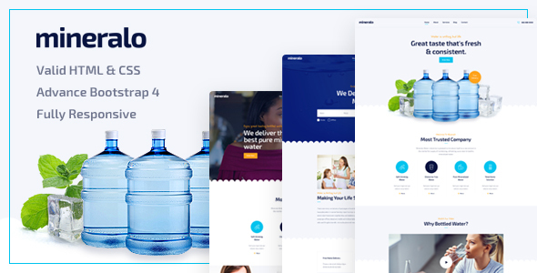 Mineralo - Bottled Water Delivery Service For Home & Office HTML Template