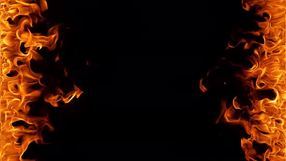Fire Lines in Super Slow Motion Isoélated on Black Shooting with High Speed Cinema Camera in