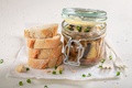 Tasty smoked sprats served with bread na chive. - PhotoDune Item for Sale