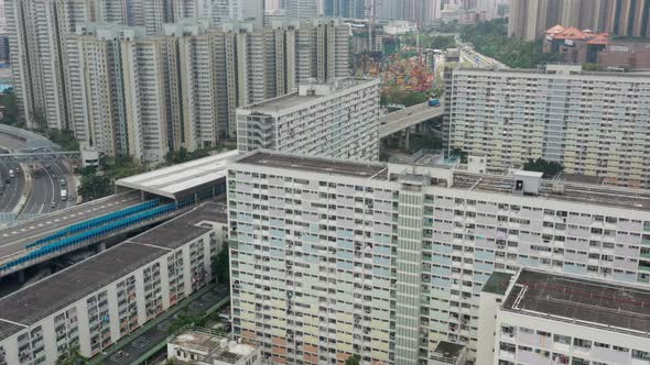 Top view of Choi Hung estate in Hong Kong