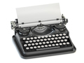 Vintage typewriter with blank sheet isolated on white. - PhotoDune Item for Sale