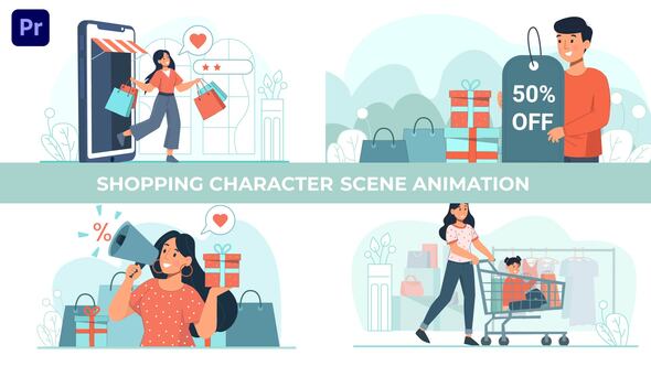 Offer Shopping Character Animation Scene