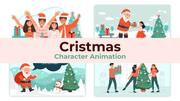 Christmas Character Animation Scene Premiere Pro