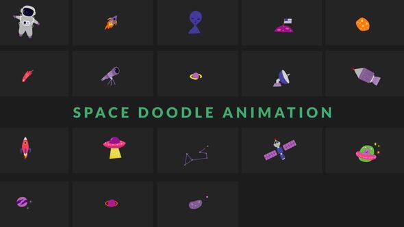 Space Doodle Animation Scene