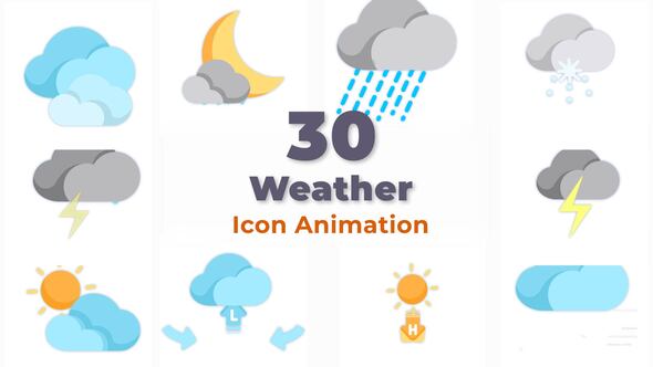 Premiere Pro Weather Icon Character Animation Scene