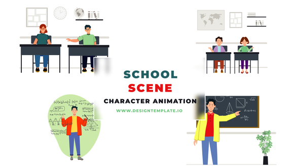 Offline School Character Animation Scene