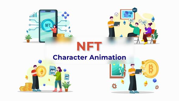 Bitcoin NFT Character Animation Scene