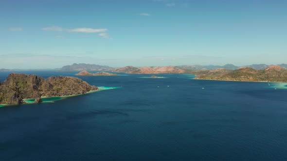 Tropical Island with Sandy Beach, Philippines, Palawan