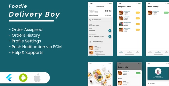 Foodie Delivery Boy For Foodie Multi-Restaurants Flutter App