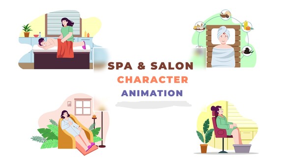 Spa And Salon Character Animation Scene