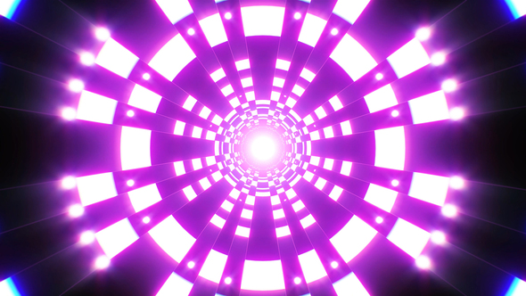 Fantastic Magical Purple Light Tunnel