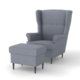 IKEA Strandmon chair with ottoman - 3DOcean Item for Sale
