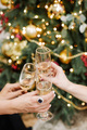 three wine glasses background christmas tree celebration - PhotoDune Item for Sale