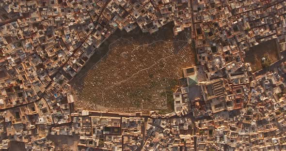 AERIAL: Old medina in Marrakech