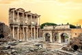Library of Celsus in Ephesus under yellow sky - PhotoDune Item for Sale