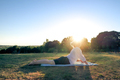 Senior woman practicing yoga outdoors. - PhotoDune Item for Sale