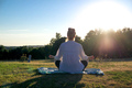Senior woman practicing yoga outdoors. - PhotoDune Item for Sale
