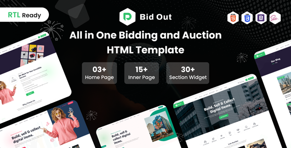 Bidout - Multivendor Bid and Auction HTML Template + RTL