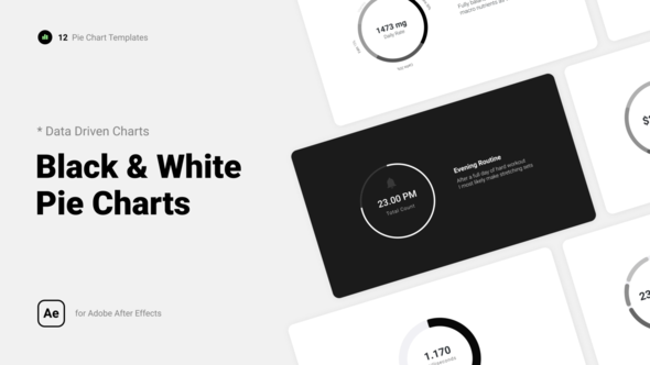 Black & White Pie Charts