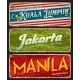 Jakarta Kuala Lumpur Manila City Travel Stickers - GraphicRiver Item for Sale