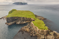 Faroe islands dramatic coastline viewed from helicopter. Vagar flight - PhotoDune Item for Sale