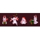 Cartoon Set of Cute Christmas Bunnies on Brown - GraphicRiver Item for Sale