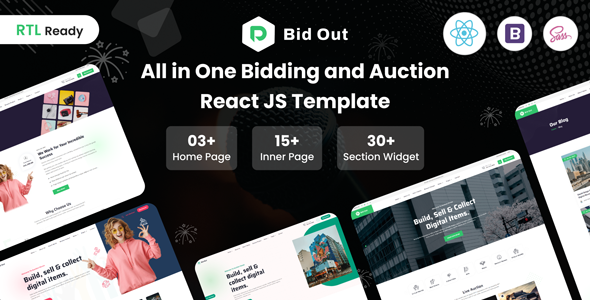 Bidout – Multivendor Bid and Auction React Js Template + RTL