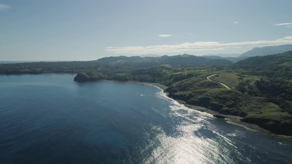 Seascape with Beach and Sea. Philippines, Luzon