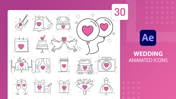 Wedding Animated Icons | After Effects alt