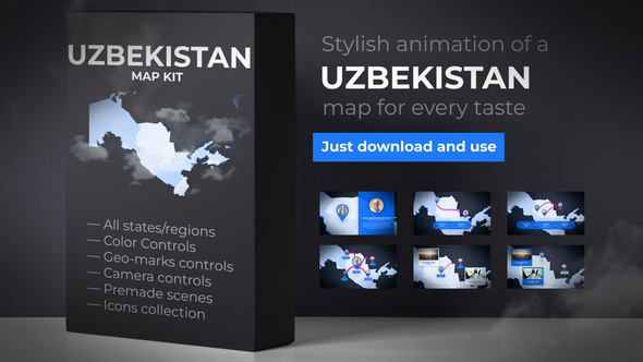 Uzbekistan Map - Republic of Uzbekistan Map Kit