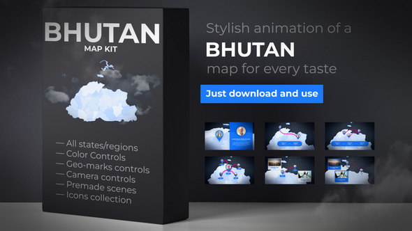 Bhutan Map - Kingdom of Bhutan Map Kit