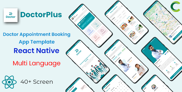 Doctor Appointment Booking Android App + iOS App Template in React Native | DoctorPlus