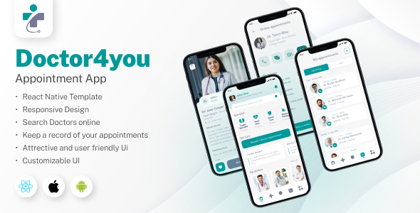 Doctor4You - Doctor Appointment App - React Native Template