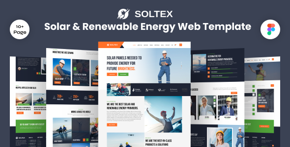 Soltex – Solar & Renewable Energy Web Figma Template – 1 Sold!