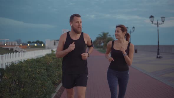 Smiling Friends Out Jogging.