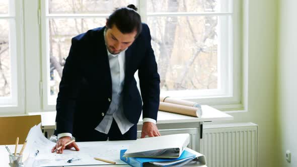 Businessman working in office