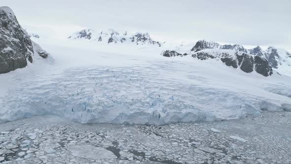 Antarctica Coast Glacier Melting Ice Aerial View