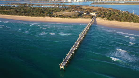 Gold Coast Seaway, Beautiful sunrise panorama, Queensland, Australia