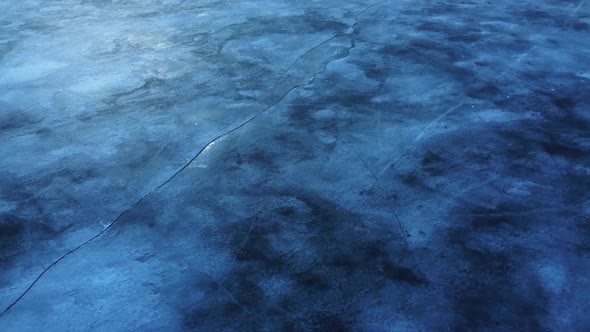 Beautiful winter landscape with clear smooth ice.