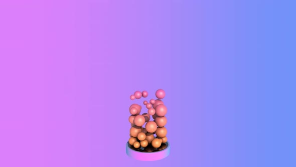 balls bouncing on the object are rotating and painted in different colors spheres animation