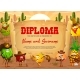 Kids Diploma of Wild West Cartoon Fruit Cowboys - GraphicRiver Item for Sale