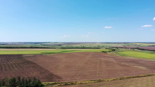 A plowed agricultural field.